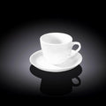Wilmax Tassen 400 ml Weiß Porzellan mit Untertassen 6er Set WL-993191/AB6