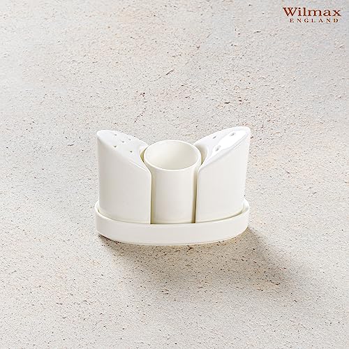 Wilmax WL-996117/1C Porzellan Salz- und Pfeffer Set, Weiss