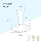 Wilmax Weinkaraffe 750 ml Kristallglas Transparent WL-888333/1C