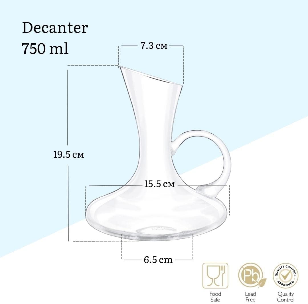 Wilmax Weinkaraffe 750 ml Kristallglas Transparent WL-888333/1C