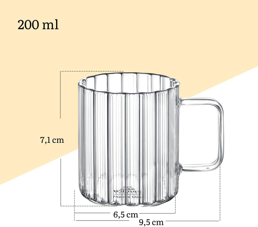 Wilmax Glastasse 200 ml Thermoglas 6er Set WL-888614/A6