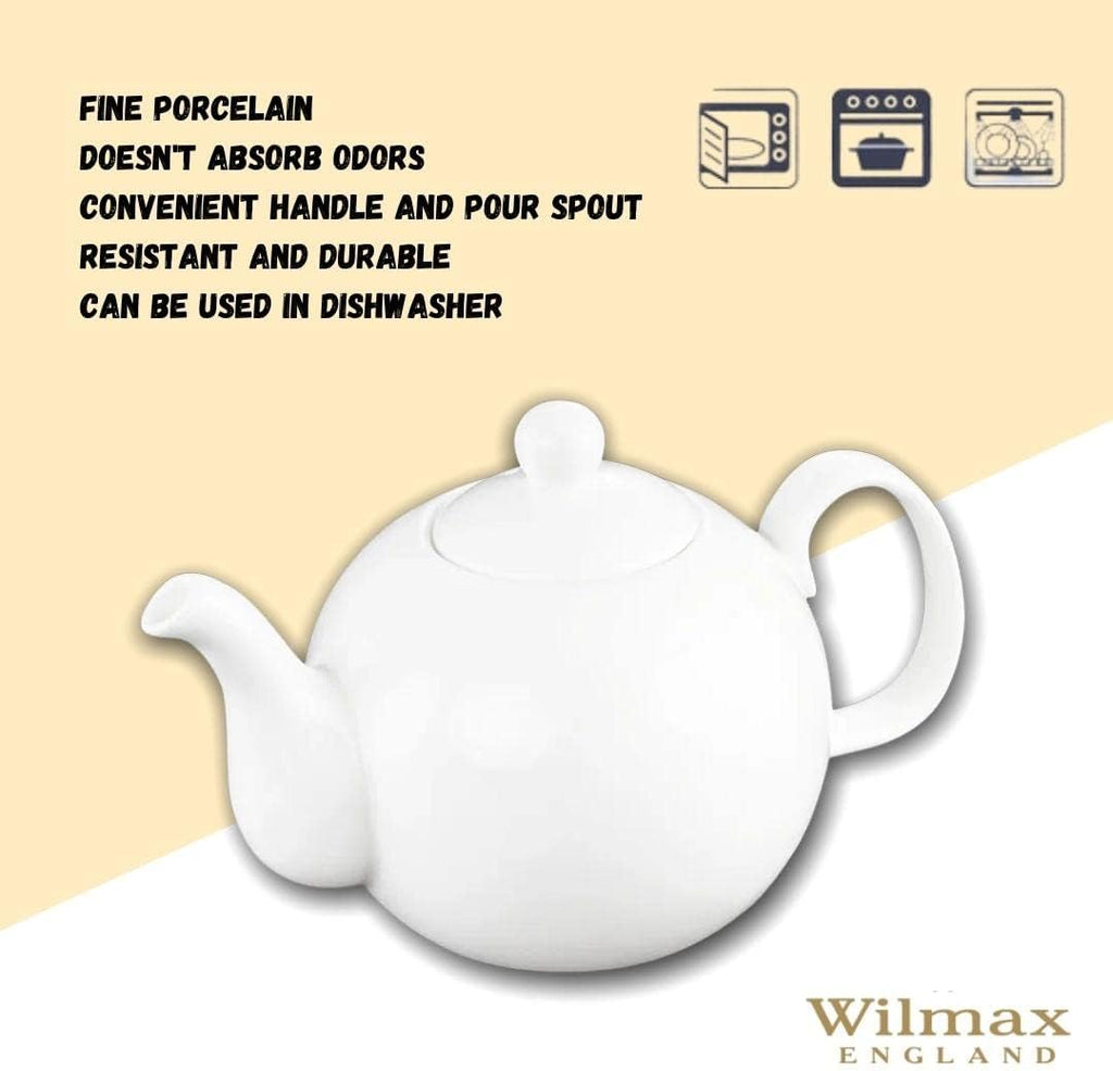 Wilmax Teekanne 2150 ml Olivia mit Filter Weiß Porzellan WL-994045/A
