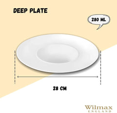 Wilmax Tiefer Teller 28 cm aus Porzellan, vielseitig einsetzbar – WL-991271/A
