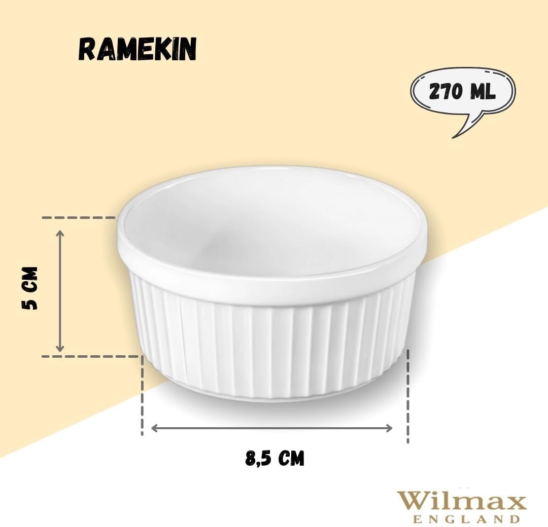 Wilmax Ramekin 270 ml Weiß aus Porzellan