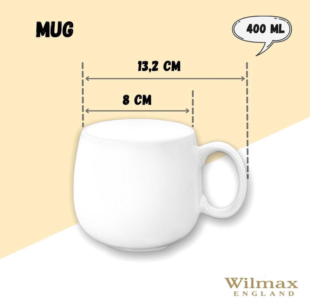 Wilmax Tasse 400 ml Weiß Porzellan 2er Set WL-993084/A2