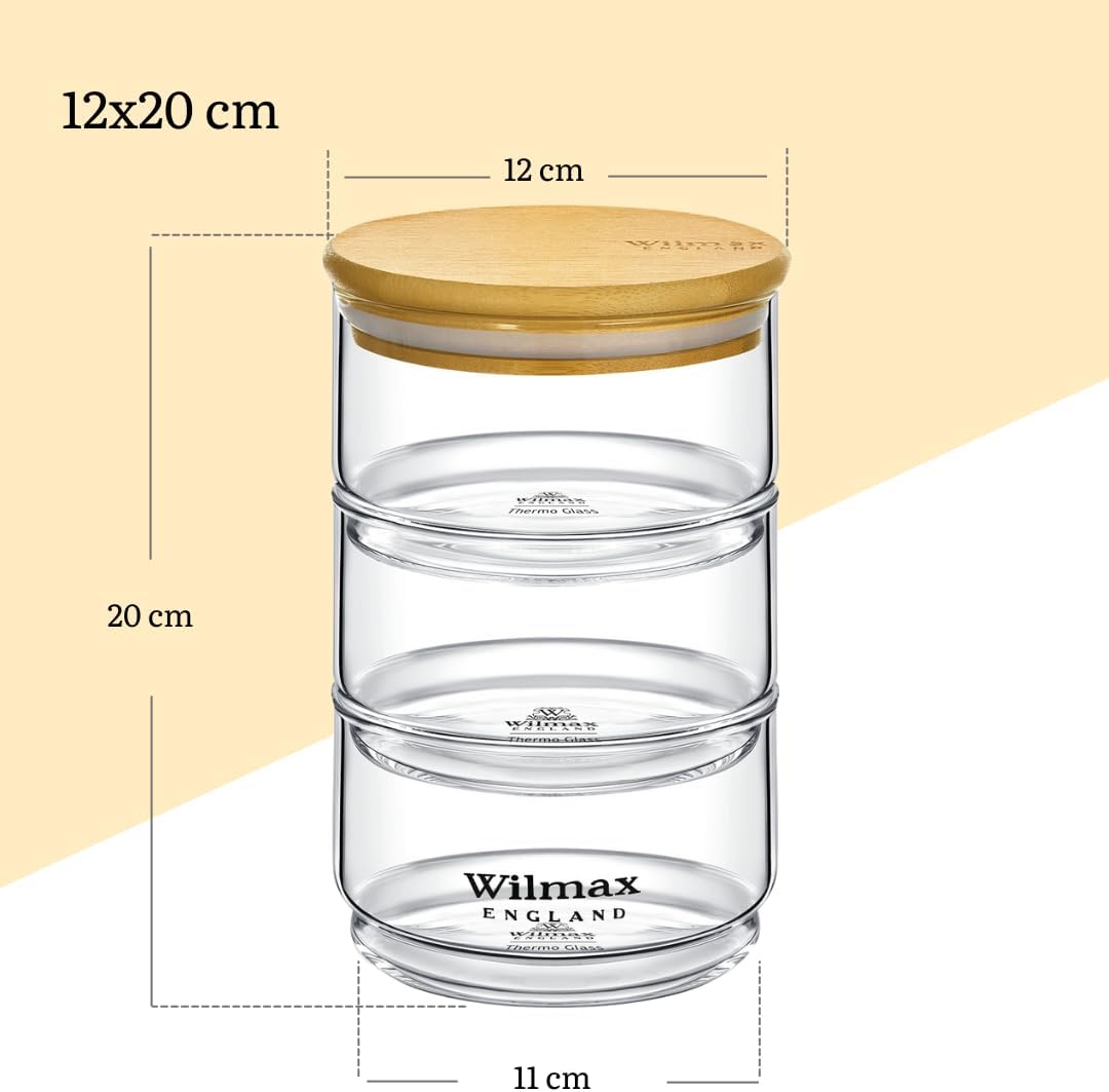 Wilmax | WL-888522/A | Vorratsdosen mit deckell 2 Set 1500 ML | Aufbewahrungsbox Küche | Glasbehälter | Gewürzgläser