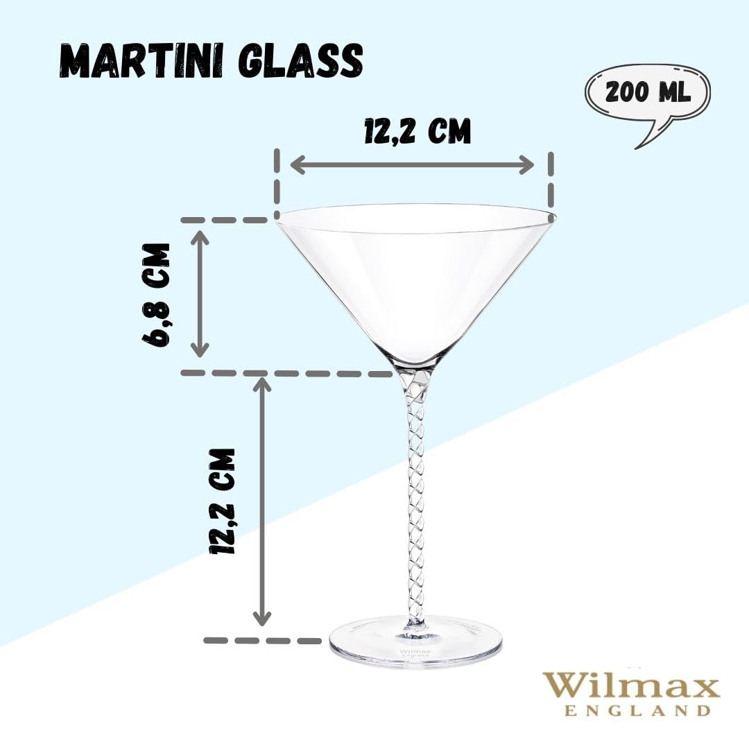 Wilmax WL-888106/2C Martiniglas, 200mL Kapazität, 2 Stück