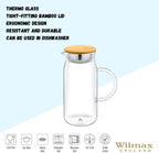 Wilmax Karaffe 1000 ml Thermoglas mit Bambusdeckel Transparent WL-888207/A