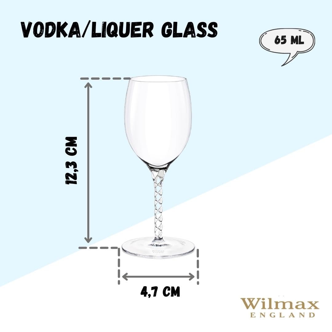 Wilmax WL-888111/2C Wodka/Likörglas, 65mL Kapazität, 2 Stück