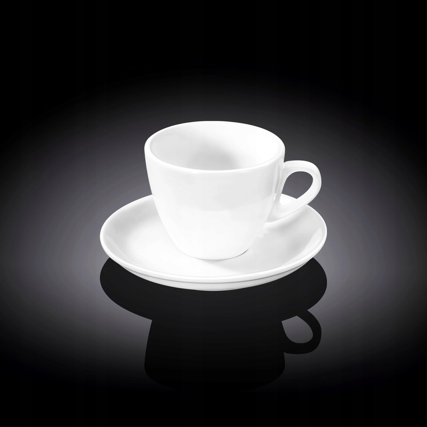 Wilmax Kaffeetasse mit Untertasse 110 ml 6er-Set Weiß aus Porzellan
