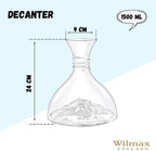 Wilmax Dekanter 1500 ml Kristallglas Transparent WL-888368/1C