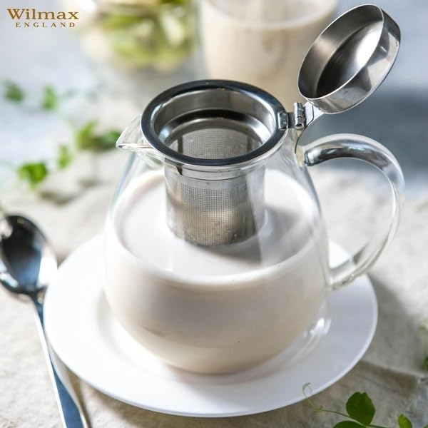 Wilmax Teekanne 600 ml Thermoglas Edelstahlfilter WL-888801/A
