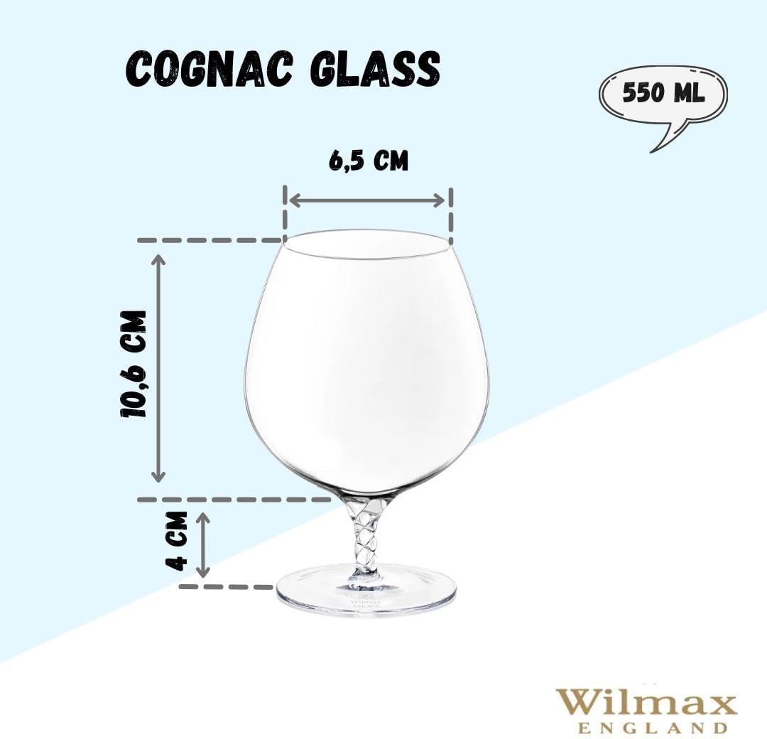 Wilmax WL-888108/2C Cognacglas, 550mL Kapazität, 2 Stück