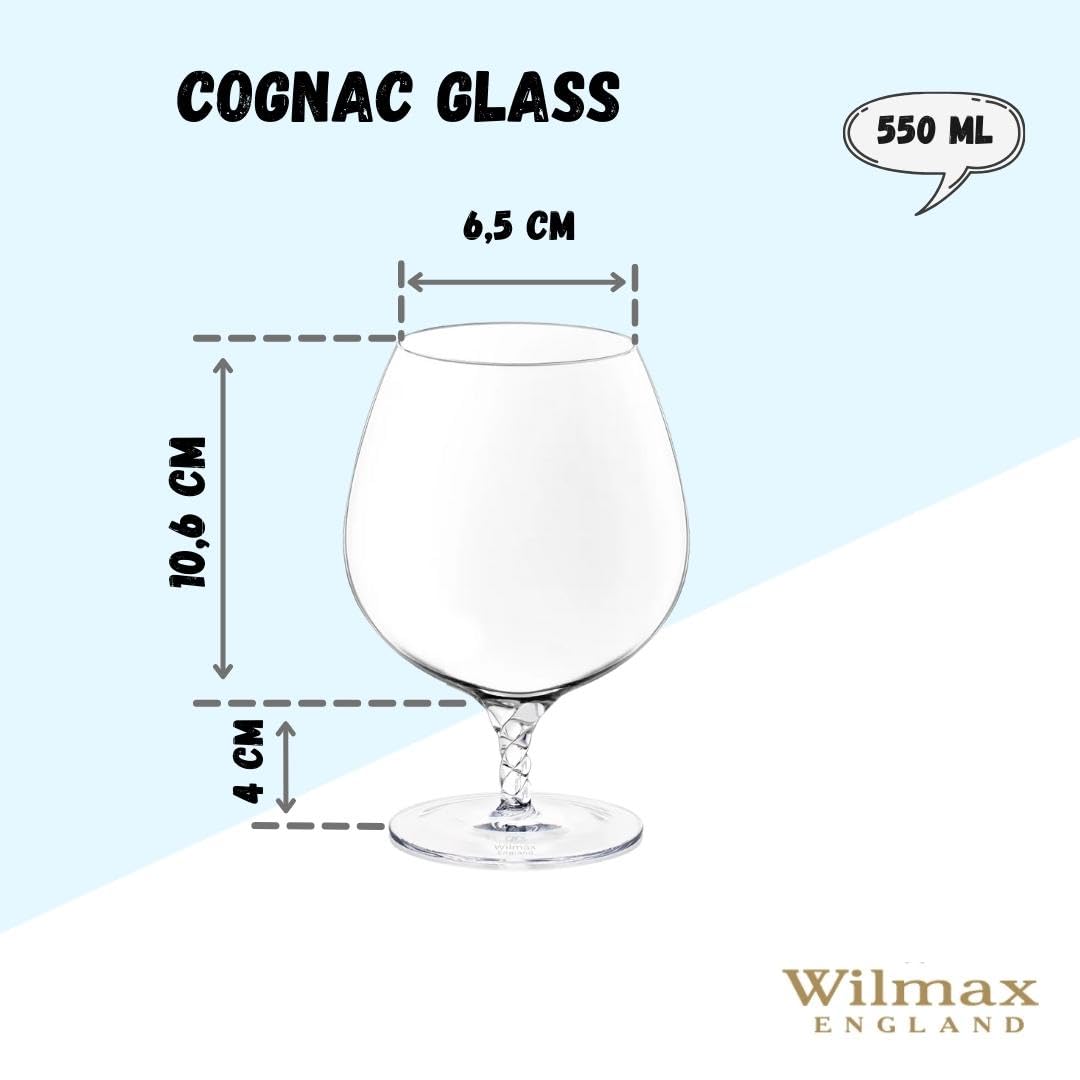 Wilmax WL-888108/2C Cognacglas, 550mL Kapazität, 2 Stück