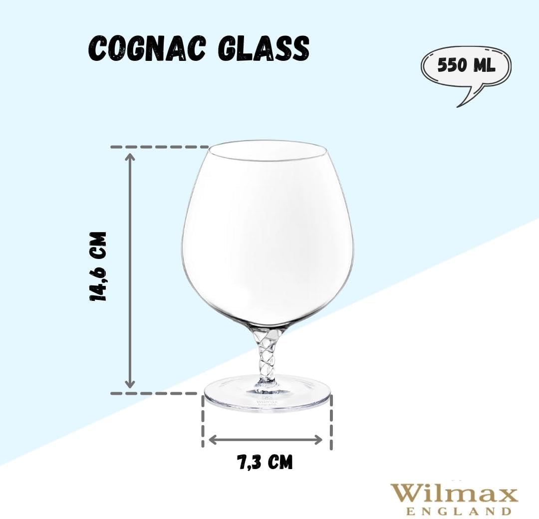 Wilmax WL-888108/2C Cognacglas, 550mL Kapazität, 2 Stück