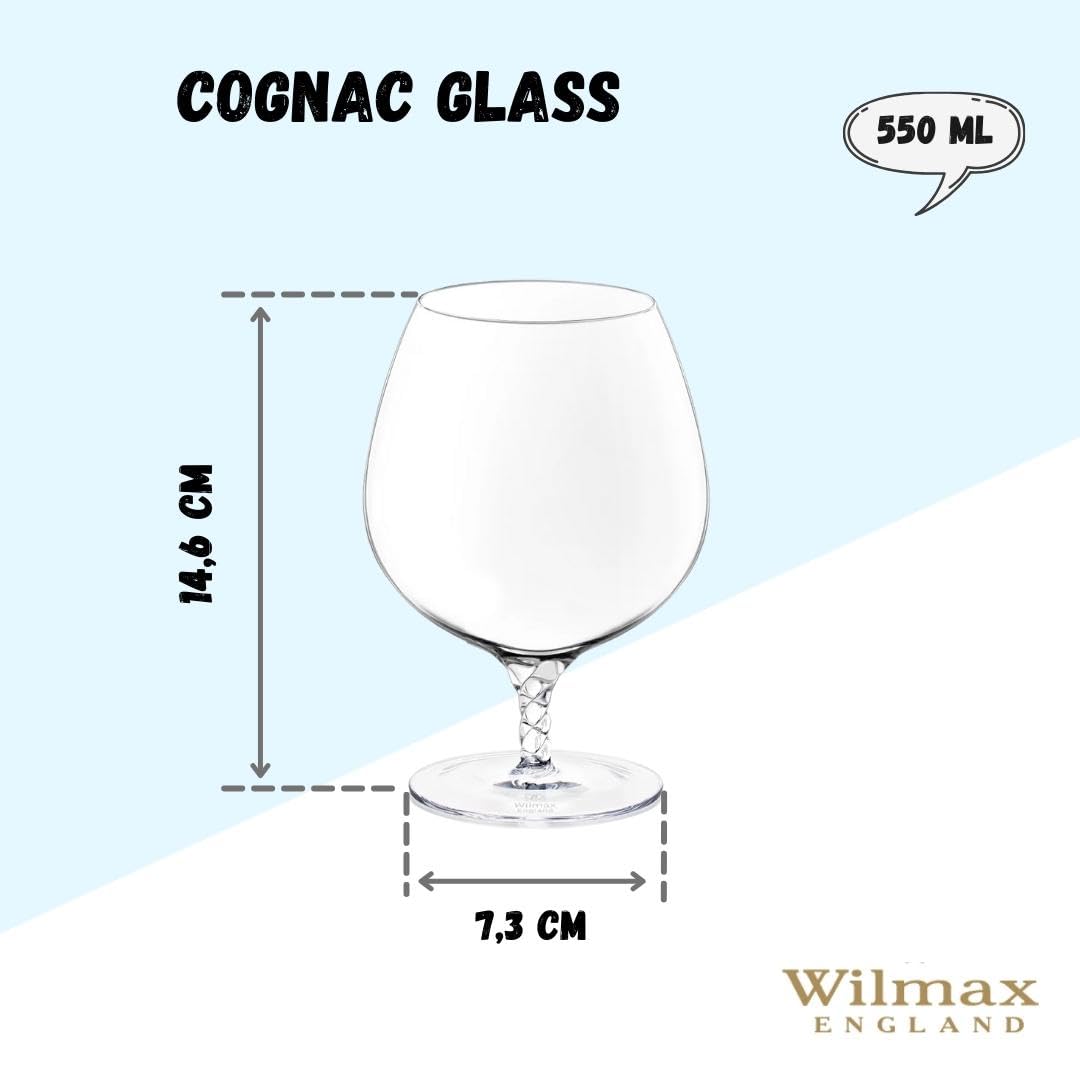 Wilmax WL-888108/2C Cognacglas, 550mL Kapazität, 2 Stück