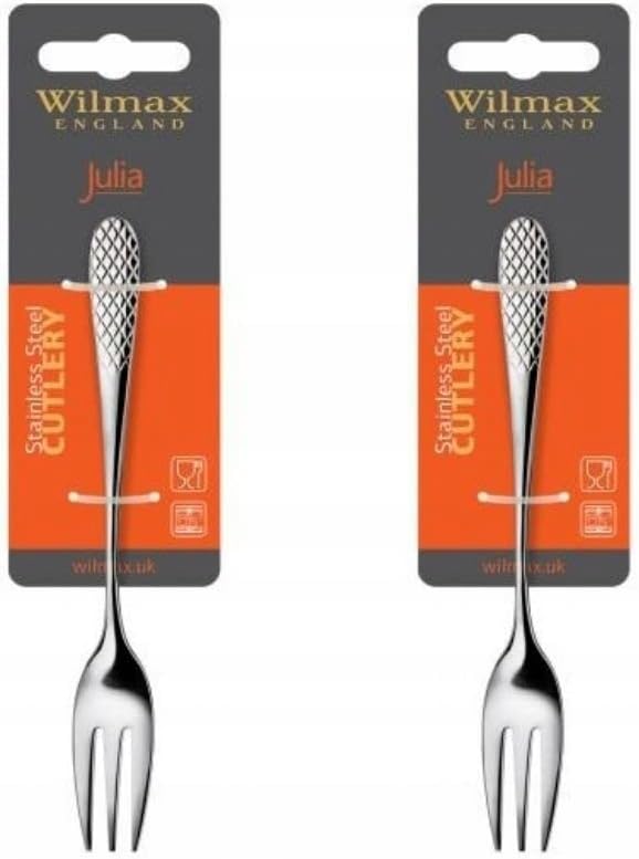 Wilmax Dessertgabel 16 cm 2er-Set Silber aus Edelstahl