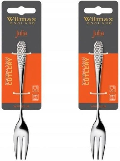 Wilmax Dessertgabel 16 cm 2er-Set Silber aus Edelstahl
