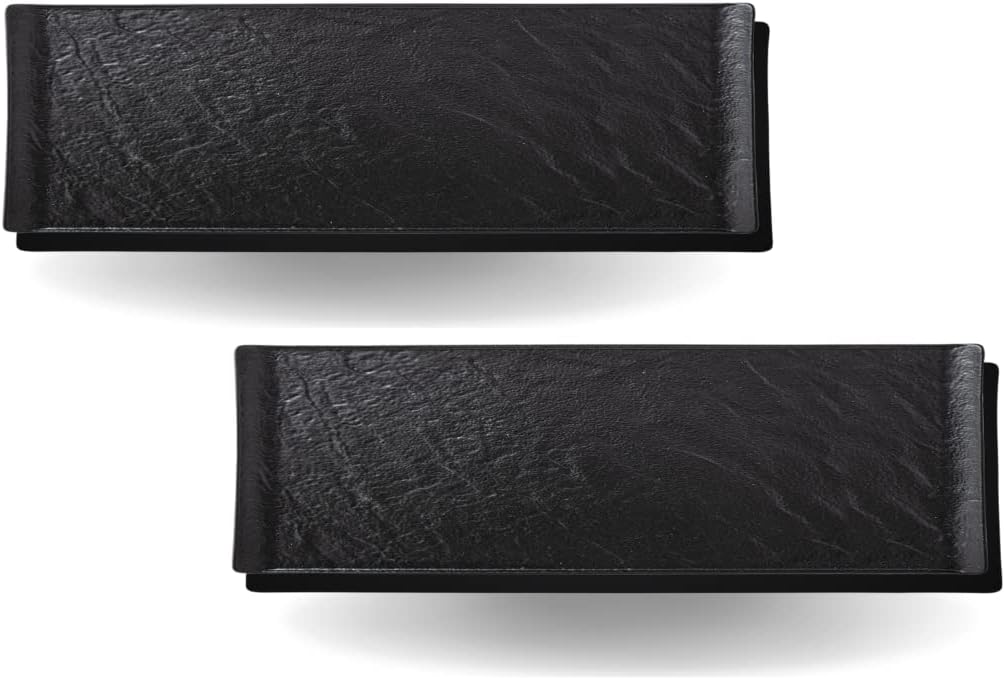 Wilmax Servierplatte 30 x 9.5 cm 2er Set SlateStone Schwarz WL-661102/A2
