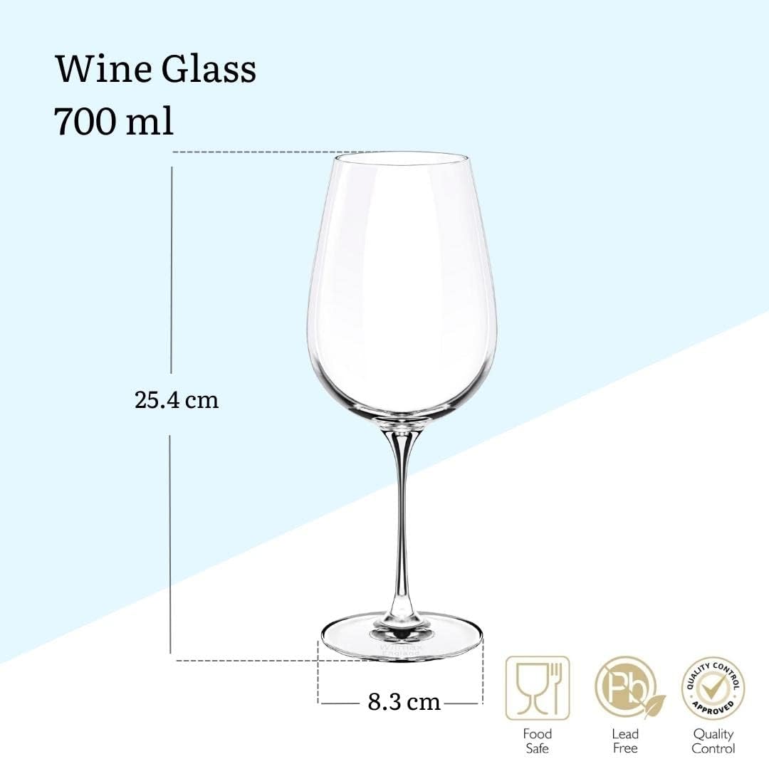 Wilmax Weingläser - 2er Set - 700 ml - Weißweingläser & Rotweingläser - Wine Glass - Spülmaschinenfest - Moderne Weisswein Gläser - Kristallgläser - Anlaufsicher