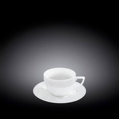 Wilmax WL-880107/AB Porzellan Kaffeetassen- und Untertassen-Set, Weiss, 90mL Kapazität