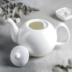Wilmax Kaffee- und Teekanne mit integriertem Ausgusssieb 2150 ml Weiß aus Porzellan