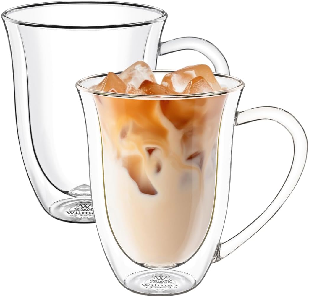 Wilmax Doppelwandige Tasse 400 ml Borosilikatglas 2er Set WL-888727/A2