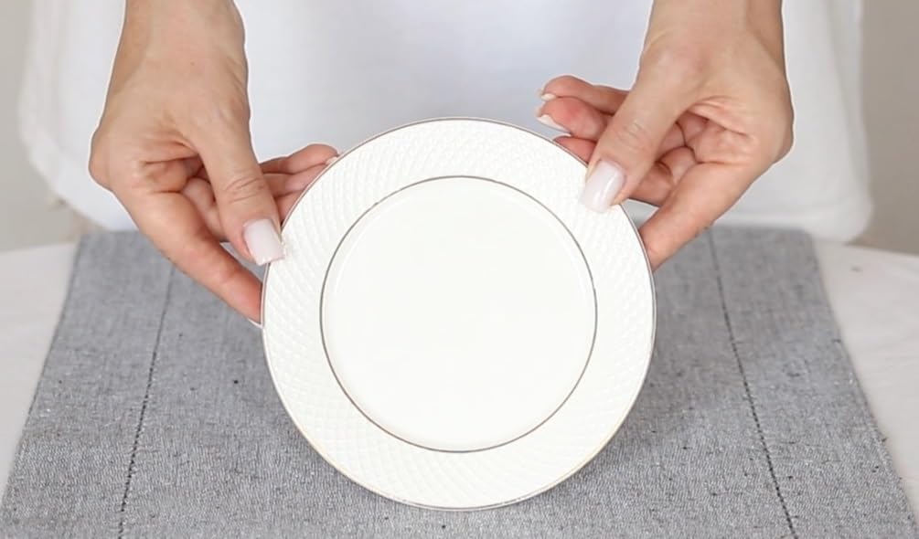 Wilmax Brotteller 15 cm Weiß mit Goldrand aus Porzellan