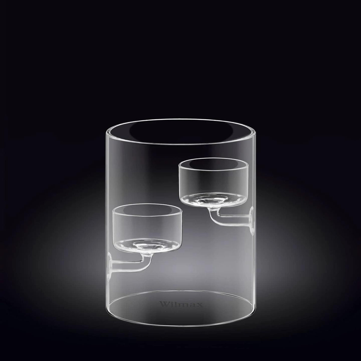 Wilmax Kerzenhalter für 2 Teelichter 12 cm Thermo-Glas WL-888905/A