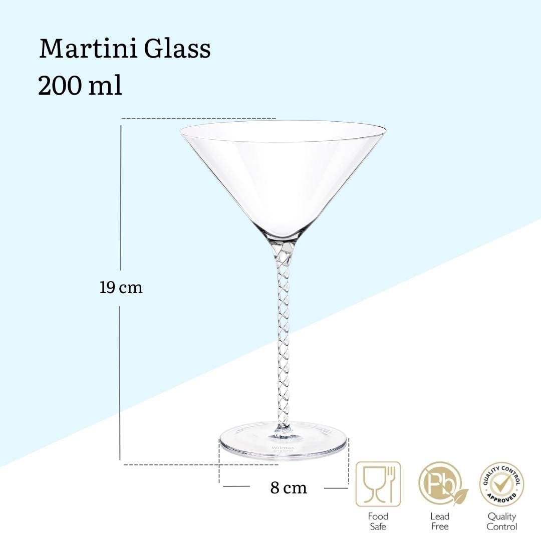 Wilmax Martiniglas 200 ml 2er-Set Transparent aus Wilmax Crystalline-Serie