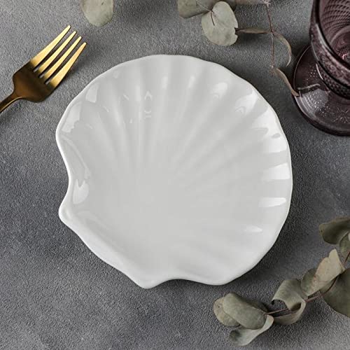 Wilmax WL-992012/A Porzellan Shell-Gericht, Weiss, 18cm Länge