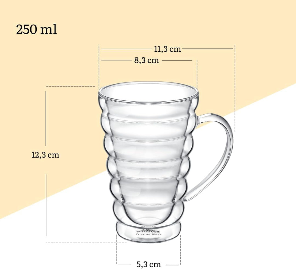 Wilmax Doppelwandglas Becher 250 ml 6er Set WL-888423/A6
