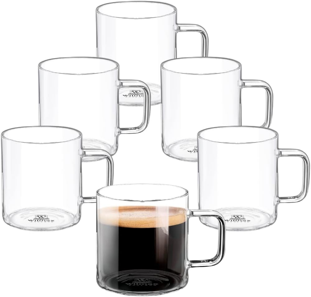 Wilmax Kaffeetasse 400 ml Borosilikatglas 6er Set WL-888607/A6