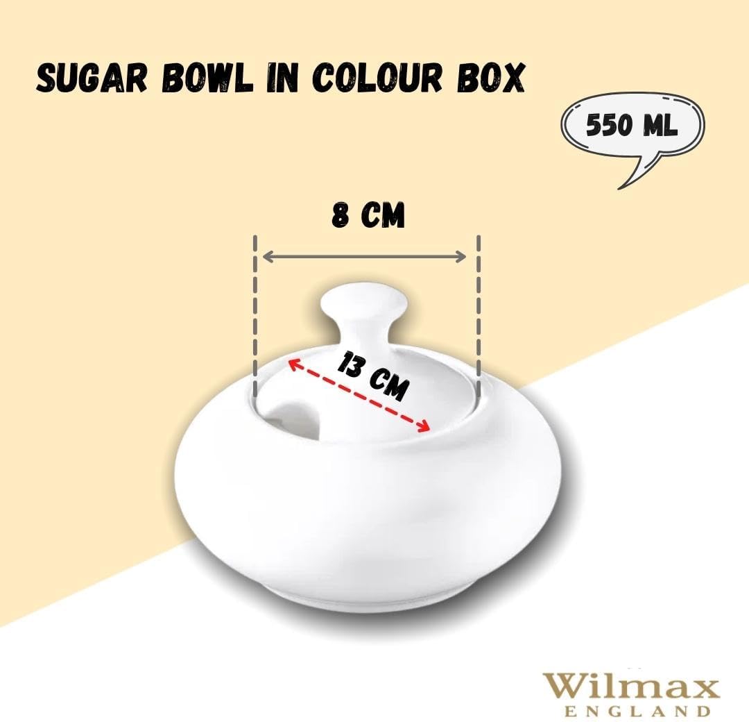 Wilmax Zuckerdose mit Deckel 550 ml Weiß Porzellan WL-995030/A