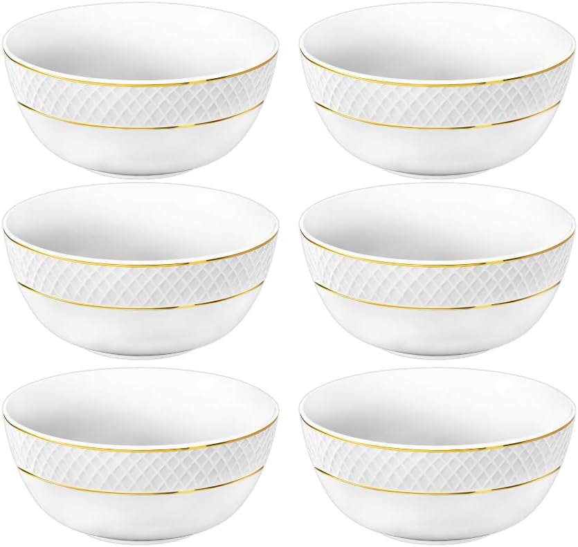 Wilmax Schale 12 cm Weiß Goldrand Porzellan 6er Set WL-880102366/A6
