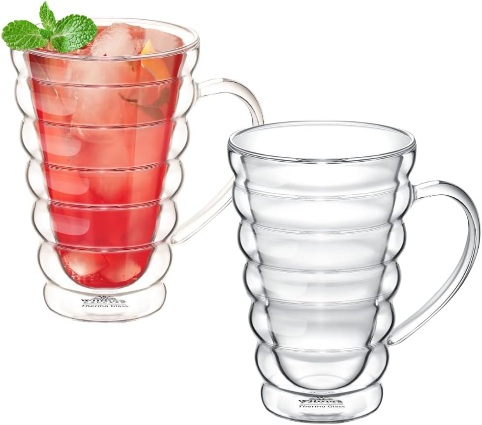 Wilmax Doppelwandiger Thermobecher 250 ml 2er-Set Transparent