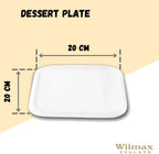 Wilmax Quadratischer Dessertteller 20 × 20 cm Weiß aus Porzellan