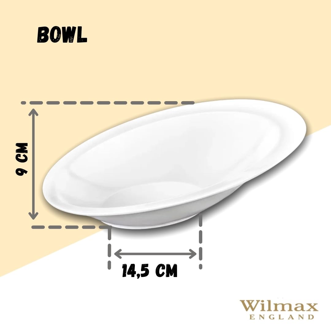 Wilmax WL-992814/A Porzellan SalatSchüssel, Weiss, 33.5cm Länge, 23cm Breite