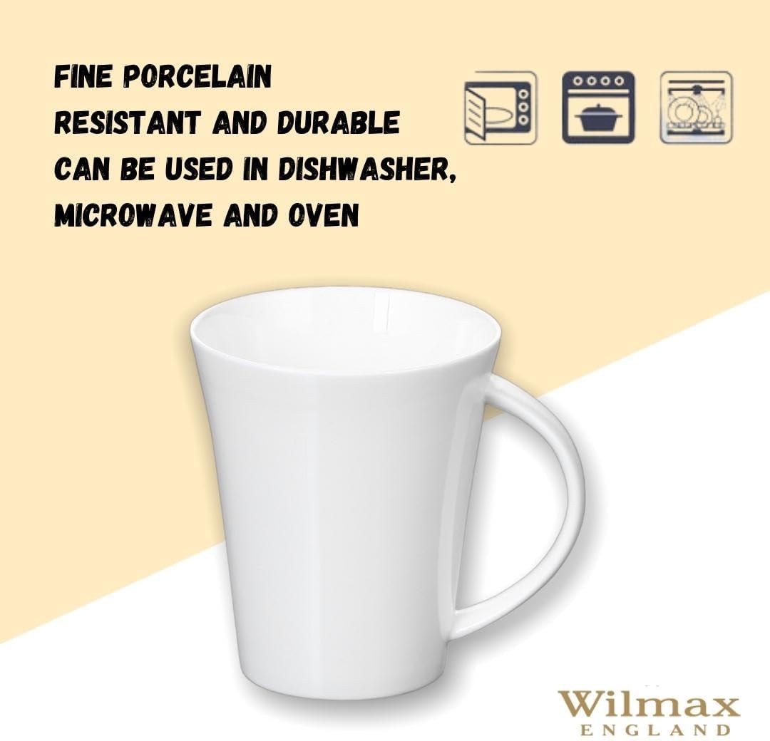 Wilmax Tassen 380 ml Weiß Porzellan 4er Set WL-993012/A4