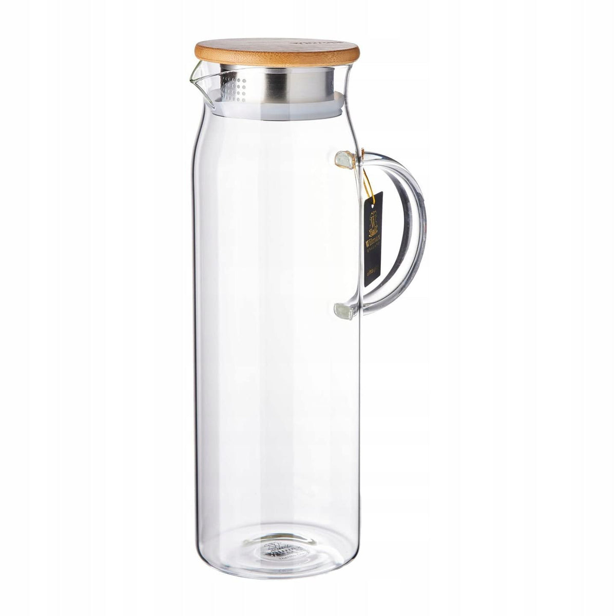 Wilmax WL-888208/A Borosilikatglas Krug mit Bambusdeckel, 1500mL Kapazität