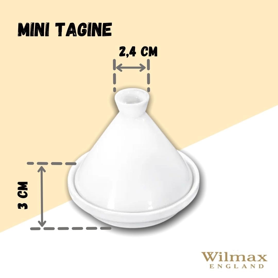 Wilmax WL-992726/A Porzellan Mini Tajine, Weiss, 10cm Höhe