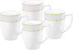 Wilmax Tasse 450 ml Weiß Goldrand Porzellan 4er Set WL-880102432/A4