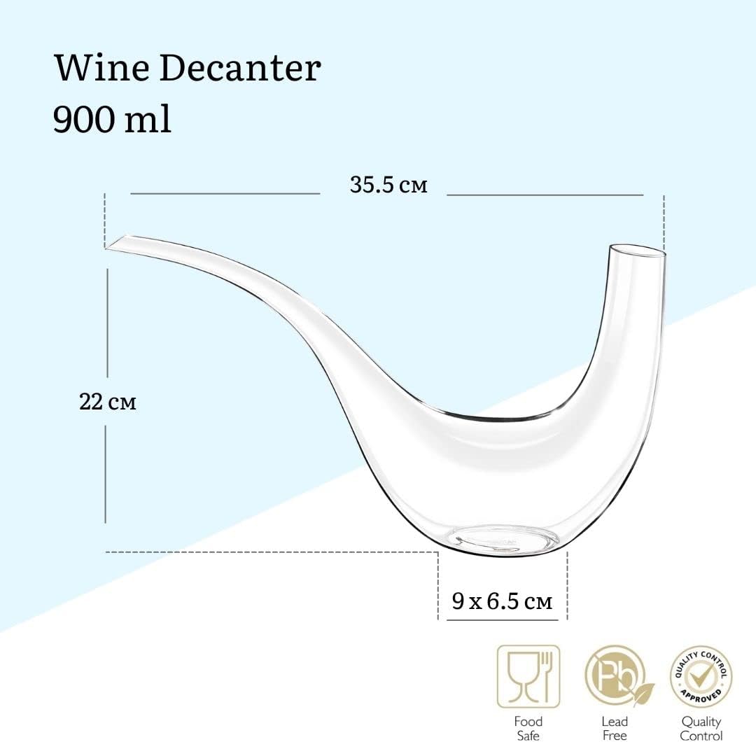 Wilmax Weinkaraffe 900 ml Kristallglas Transparent WL-888347/1C