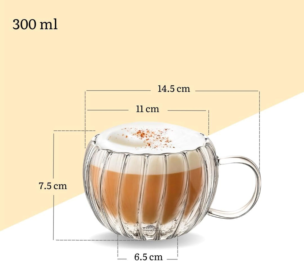 Wilmax Doppelwandiges Thermoglas 300 ml 2er Set Borosilikatglas WL-888411/A2