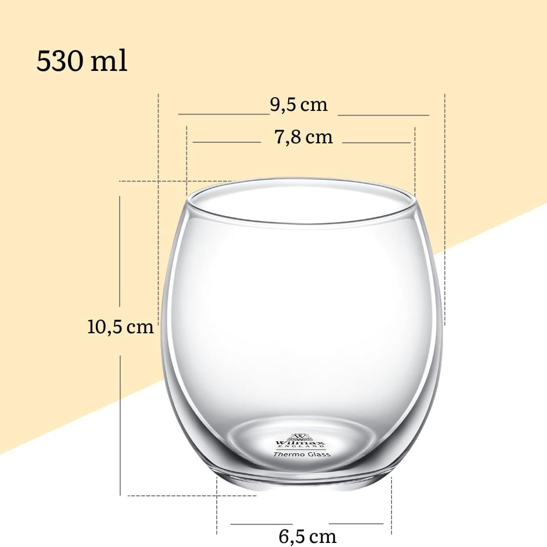 Wilmax Thermoglas-Getränkeglas, 530 ml, hitzebeständig, WL-888640/A