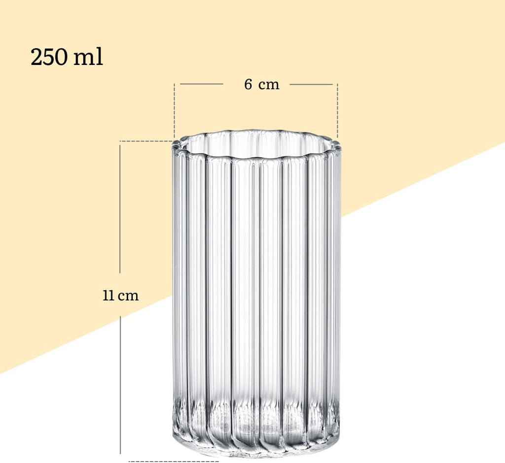 Wilmax Geriffeltes Glas 250 ml 6er Set WL-888624/A6