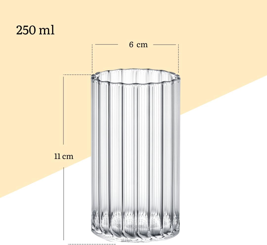 Wilmax Geriffeltes Glas 250 ml 6er Set WL-888624/A6