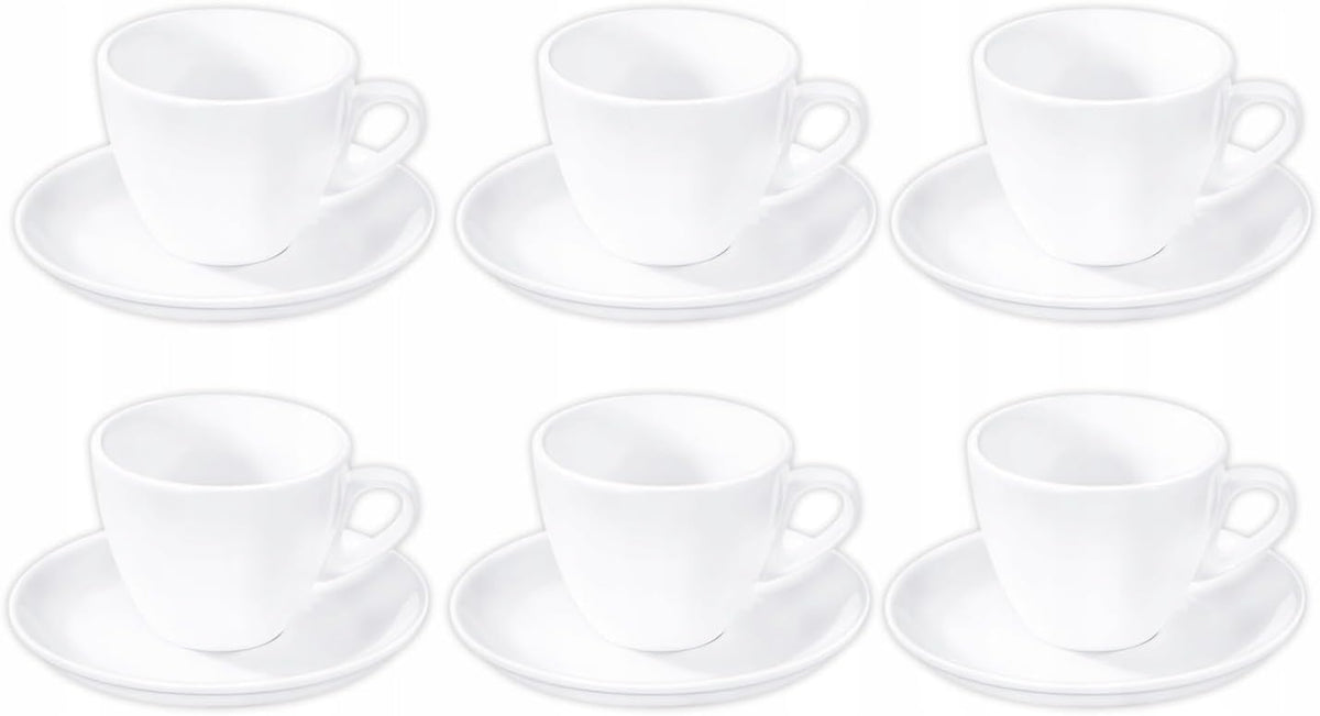 Wilmax Kaffeetassen-Set mit Untertassen, 6-teilig, 110 ml WL-993174/AB6