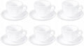 Wilmax Kaffeetasse mit Untertasse 110 ml 6er-Set Weiß aus Porzellan