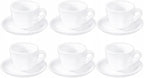 Wilmax Kaffeetasse mit Untertasse 110 ml 6er-Set Weiß aus Porzellan